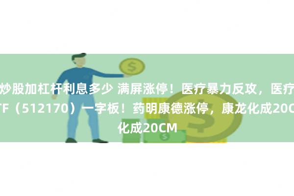 炒股加杠杆利息多少 满屏涨停！医疗暴力反攻，医疗ETF（512170）一字板！药明康德涨停，康龙化成20CM