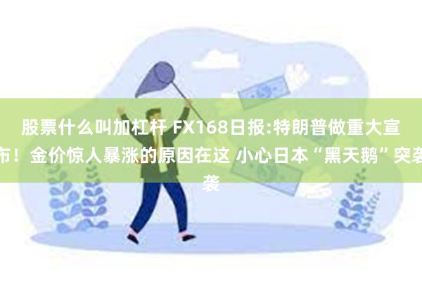 股票什么叫加杠杆 FX168日报:特朗普做重大宣布！金价惊人暴涨的原因在这 小心日本“黑天鹅”突袭