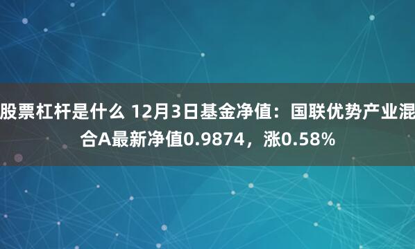 股票杠杆是什么 12月3日基金净值：国联优势产业混合A最新净值0.9874，涨0.58%