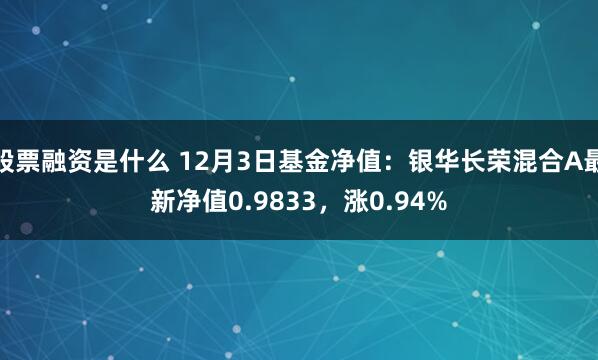 股票融资是什么 12月3日基金净值：银华长荣混合A最新净值0.9833，涨0.94%